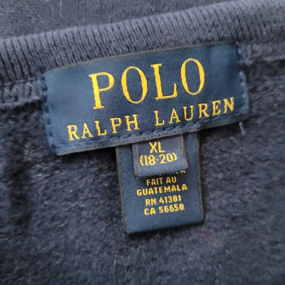 Polo Ralph Lauren Crewneck Logo Sweatshirt Unisex Youth XL Retro Preppy Blue - Picture 4 of 7